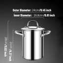 Asparagus Pot, Asparagus Steamer Stainless Steel Steamer Cooker 4L Pasta Pot with Strainer Pasta Cooker for Spaghetti, Oil Deep Fry Pan for French Fries