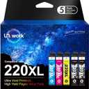 Uniwork T220 220XL Ink Cartridge, Remanufactured 220XL Ink Cartridge Replacement for Epson 220 XL 220XL T220XL use for Workforce WF-2750 WF-2760 WF-2630 WF-2650 WF-2660 XP-320 XP-420 Printer (5 Pack)