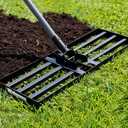 Walensee Foldable Split Lawn Leveling Rake, 30"x10" Heavy Duty Lawn Leveler Tool with 6.5FT Steel Handle, Levelawn Landscape Rake for Topdressing, Soil, Sand, Dirt, Backyard, Garden