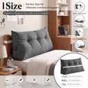 Wesiti Triangular Headboard Wedge Pillow Twin XL Dorm Bed Backrest, Gray
