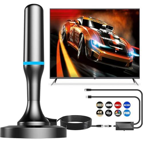 TV Antenna for Local Channels Indoor, HD Digital TV Antenna for Smart TV Indoor 4K with Removable Amplifier & Magnetic Base, No Cable Needed - 9.8FT Cable- Fit TVs with Built-in Tuner