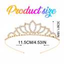 Kilshye Girls Princess Tiara Gold Rhinestone Tiaras Crystal Hair Accessories for Birthday (Gold)