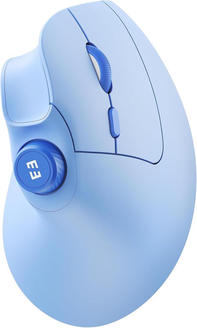 seenda Ergonomic Mouse Wireless, MOU-302 Bluetooth Vertical Mouse Rechargeable, Volume Knob, Quiet Mice with 1000/1600/2400 DPI, 3 Multi-Device Connectivity for Computer/PC/Laptop/Mac, Blue