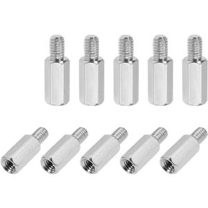 uxcell M4x12mm+6mm Male-Female Hex Nickel Plated PCB Motherboard Spacer Standoff for FPV Drone Quadcopter, Computer & Circuit Board Silver Tone 20pcs