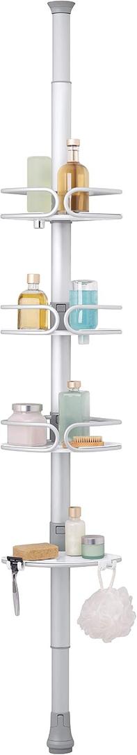 OXO Good Grips Quick-Extend Aluminum Pole Caddy
Corner Shower Caddy, Rust-Proof Aluminum Pole, Extends from 5 ft 2 in to 9 ft, Adjustable Shelves for Shower Essentials