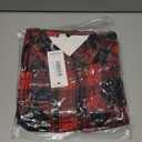 ThCreasa Womens Sherpa Lined Flannel Jacket with Hand Pockets, Plaid Button Down Fuzzy Shirt Jackets (Medium, Red/Black)