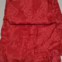 Rectangle Table Cloth Linen Farmhouse Stainproof Waterproof Washable Polyester Oblong Rectangular Fabric Table Cover for Kitchen Dining Dinner (Red, 52 X 70 Inch)