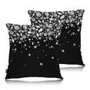 Swono Gems Print Square Pillow Covers Cushion Covers, Diamond Print 18 X 18 Inch Set of 2 Throw Pillow Cover Couch Pillowcases Home Decorative for Couch Sofa Car Bedroom, No Insert