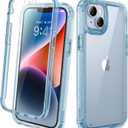 Diaclara Designed for iPhone 14 Case, Full Body Rugged Case with Built-in Touch Sensitive Anti-Scratch Screen Protector, with Camera Lens Protector for iPhone 14 6.1" (Clear Blue)