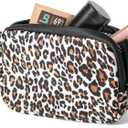 Smell Proof Bag, 6.7"x4.7" Smell Proof Container with Activated Carbon Fiber Liner, Odorless Airtight Travel Organizer & Stylish Gifts for Women (Leopard)