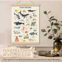 MOFUYU Ocean Nursery Decor,Ocean Alphabet Poster for Classroom Wall,ABC Posters Hanger Frame for Kidsroom,Nursery,Classroom,Kindergarten 12x16 Inch