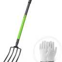 GARDENWORK Garden Fork,45-Inches Pitch Fork with Steel Y-Grip,Heavy Duty Gardening Spading Fork,4 Metal Tine,Compost Fork,Digging Fork