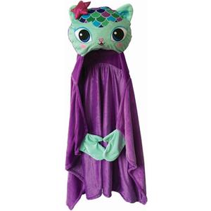 Franco DreamWorks Gabby's Dollhouse Mercat Bedding Super Soft and Cozy Wearable Hooded Throw Blanket, 50" X 30" (Official Licensed Product)