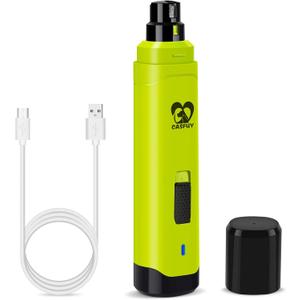 Casfuy Dog Nail Grinder Upgraded - Professional 2-Speed Electric Rechargeable Pet Nail Trimmer Painless Paws Grooming & Smoothing for Small Medium Large Dogs & Cats (Green)