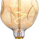 OMED S125 Oversized LED Edison Bulb Large, 5 Watt 400 Lumens 2200k Warm Yellow Large Edison Light Bulb, Amber Glass Decorative Big Globe Dimmable E26 Bulbsfor Pendant Lighting, 1 Pack