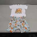 Western Baby Boy Clothes Highland Cow Farm Print T-shirt Casual Shorts Toddler Summer Country Cowboy Clothes Outfit 90