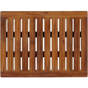 Acacia Wood Shower Mat 24x18 Inches by Demigo, Luxury Bath Mat Non Slip for Bathroom Bathtub Shower Spa Garden Home, Wooden Floor Mat Square Large for Outdoor and Indoor (Brown)