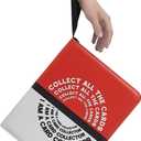 Trading Card Binder with 4 Pocket Pages, Top Loading 400 Pockets card collection Albums 3 rings card sleeves binder sheets (Red, 400 Pockets)