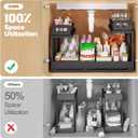 1 Pack Expandable Under Sink Organizers And Storage With Upgrade Ball-Bearing Slide Tracks,2-Tier Pull Out Under Cabinet Organizer Height Adjustable,Slide Out Under Sink Drawers-Black(Patent Pending)