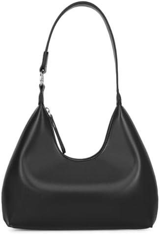 Small Purses for Women Crescent Bag Small Hobo Bag Everyday Purse Trendy Bags for Women (BLACK)