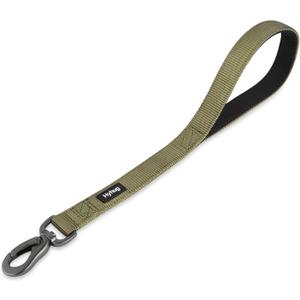 Hyhug Short Dog Leash Heavy Duty Nylon with Comfortable Padded Handle, Durable Training Pet Leashes for Small Medium Large Dogs (18 Inches, Military Green)
