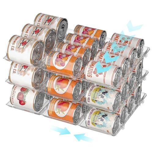 TrendyBin Can Organizer for Pantry Soda Can Organizer Automatic Rolling Food Pantry Storage Rack Can Dispenser for Fridge Holds 36 Cans, Fits 5.8-Inch Soda and Can, Set of 9