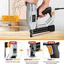 Electric Nail , Batavia 2-in-1 Staple Brad Nailer 18 Gauge for Heavy Duty, 120V Stapler for Upholstery, Carpentry, DIY, 1/4'' Narrow Crown Staples 200pcs and Nails 800pcs Included