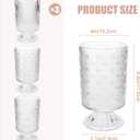 Vintage Glass Vases Set of 3 for Centerpieces, Ribbed Embossed Base Vases for Wedding & Home Decor, 7" H x 4" D  Decorative Glass Containers for Flowers & Organization (3)