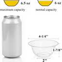 Tebery 200 Pack Clear Plastic Bowls, 6 OZ Disposable Small Hard Soup Bowls Salad Bowl, Dessert Size Party Bowls for Serving, Weddings, Catering, Parties, Ice Cream