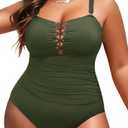 Yonique Women Plus Size One Piece Swimsuits Tummy Control Bathing Suits Vintage Swimwear L