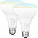 Feit Electric BR30 LED Light Bulb, 100W Equivalent, Dimmable, 5CCT, E26 Medium Base, 90 CRI, 1400 Lumens, Adjustable White, 15.5 Years Lifetime, 2 Pack, BR30100DM5CCTCA15K/2