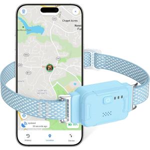 AOZOOM Electric Dog Fence, Wireless Virtual Fence Dog Collar, Smart GPS Dog Collar, GPS Pet Tracker with App-Supported, Custom Irregular Geo-Fences, Pet Locator-Blue