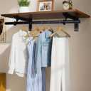 Closet Shelf with Hanging Rod, Heavy Duty (Black, 1 PACK 11.8" x 31.4")