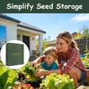 Seed Storage Organizer Binder, Seed Packet Organizer with 100 Pockets(25 Pack Clear Sheet Protectors), Garden Seed Holder Book for Envelopes, Seed Saving Keeper, Green