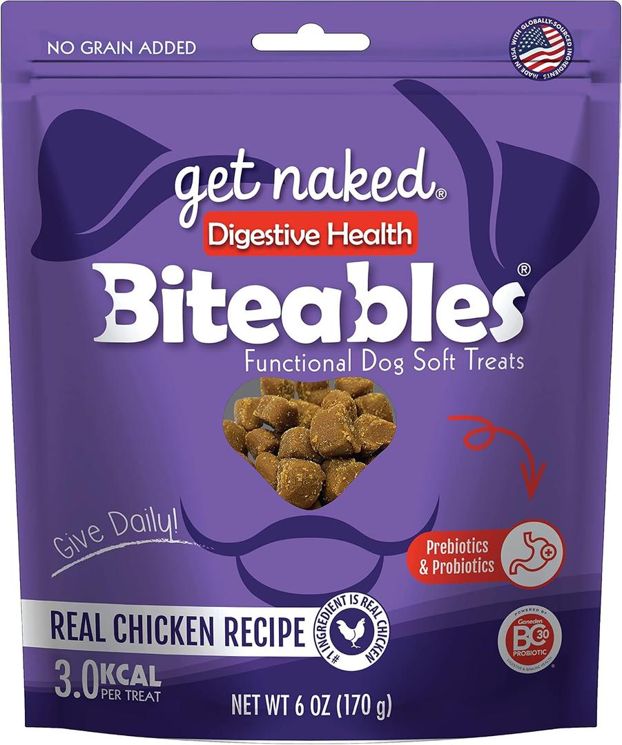 Get Naked Biteables Digestive Health Soft Dog Treats, 6 Oz Bag (EXP 09/11/27)