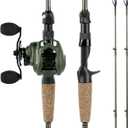 KastKing Spartacus II Twin-Tip Fishing Rod and Reel Combo, Spinning & Casting Combo, Fishing Poles and Reels Combo, KastFlex IM6 Graphite Blanks, 2-Piece Rods with Extra Tip, Cast-7'1'' Medium Heavy-Left Handed-2pcs