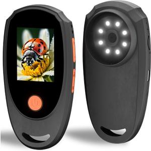 Handheld Digital Microscope with 2.0 Inch IPS Color Screen, Portable Magnifying Glass for Kids, 500x Magnification, 8 Adjustable 3-Level LED Lights, USB Compatible with PC Windows and Mac OS (Black)