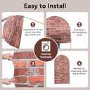 Chiara 7.2FT Red Brick Arch Backdrop Spandex, Wrinkle Free Fitted Arch Background Cover for Farmhouse Style Vintage 2-Sided Round Top Wedding Photography Birthday Baby Shower