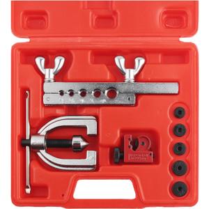Brake Line Flaring Tool Kit,Single & Double Brake Flare Tool Kit Includes Adapters,Flare Cone,Flares Rod,Tube Cutter,Universal Brakes Line Flares Tools Kits for Cars,SUVs,Trucks