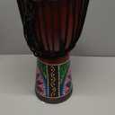 Wood Djembe Drum, 8.5'' x 16''Carved Mahogany African Drums with Goatskin Drumhead, West African Styled Professional Djembe Hand Drum for Kids and Adults Beginners