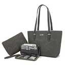 Purses And Wallets Set For Women Tote Satchel Handbags Shoulder Bag Top Handle Totes Purse With Matching Wallet DarkGrey