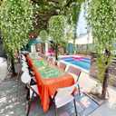 Artificial Hanging Flowers Outdoor UV Resistant Fake Plastic Plants Indoor Outside Garden Porch Window Box Home Wedding Farmhouse Festive Shrub Decor (White, 6 Bundles)