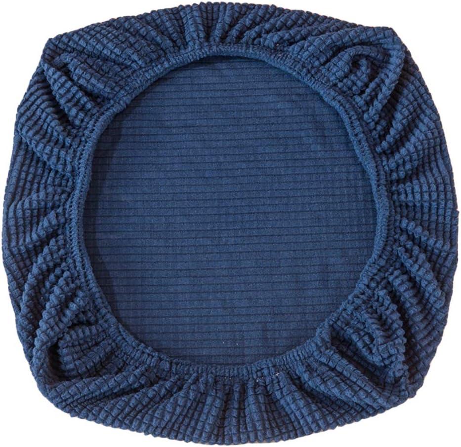 Rvable Dining Chair Seat Covers Str Fitted Dining Room Upholstered Chair Seat Cushion Cover for Home Hotel Party Use (Dark Blue)