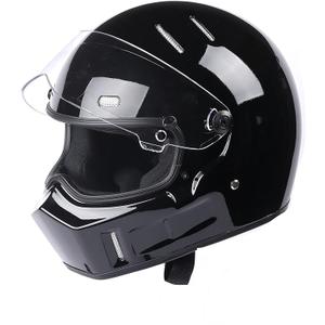 CRG Full-Face Motorcycle Street Bike Fiberglass Helmet DOT Certified ATV-1 - Parent (5 XL, Black)