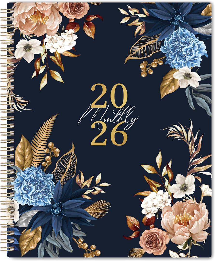 5 x 2026 Monthly Planner - 9'' x 11'', Monthly Planner/Calendar 2026, from MAR.-Dec. 2026, 12 Month Calendar with Tabs, Premium Paper, Twin-wire Binding, Inner Pocket, Note Pages