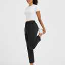 BALEAF Women's Hiking Pants Ripstop Water Resistant Lightweight Golf Pants Quick Dry Zip Pockets Work Travel Clothes (Black, XS)