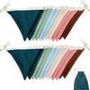 2 Sets of Brown Pink Blue Green Nursery Garland 24pcs Rainbow Linen Fabric Baby Banner Triangle Pennant Flags Streamers for Kids Birthday Boho Baby Shower Party Decorations Baby Bedroom Nursery Decor