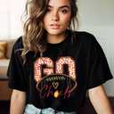 Football Shirts for Women Game Day Tshirt Vintage Leopard Soccer Splatter Graphic Tee Team Fan Gifts Tops (Small, Black)