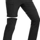 Wespornow Women's-Hiking-Pants Convertible-Zip-Off-Quick-Dry-Pants for Cargo, Camping, Travel, Outdoor, Fishing, Safari (Large, Black)