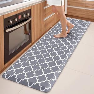 WISELIFE Anti Fatigue Floor Mat - 4/5 Inch Thick Kitchen Mat Non Slip Waterproof Heavy Duty Ergonomic Comfort Mat Durable for Home, Office, Sink, Laundry,(22" x 72", Grey)